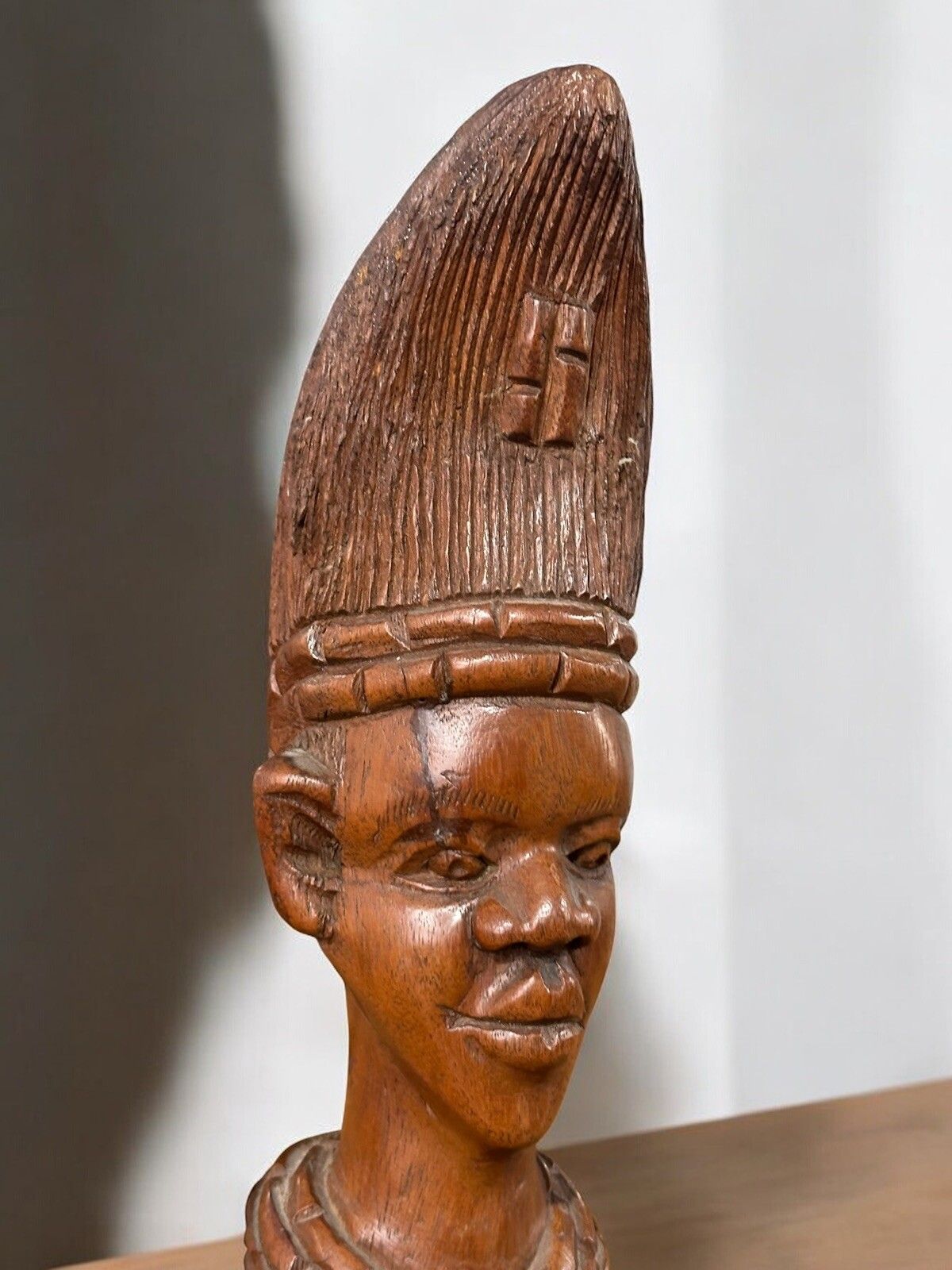 Antique Large Wood Carved African Woman Over 3.5 Foot High photo furniture