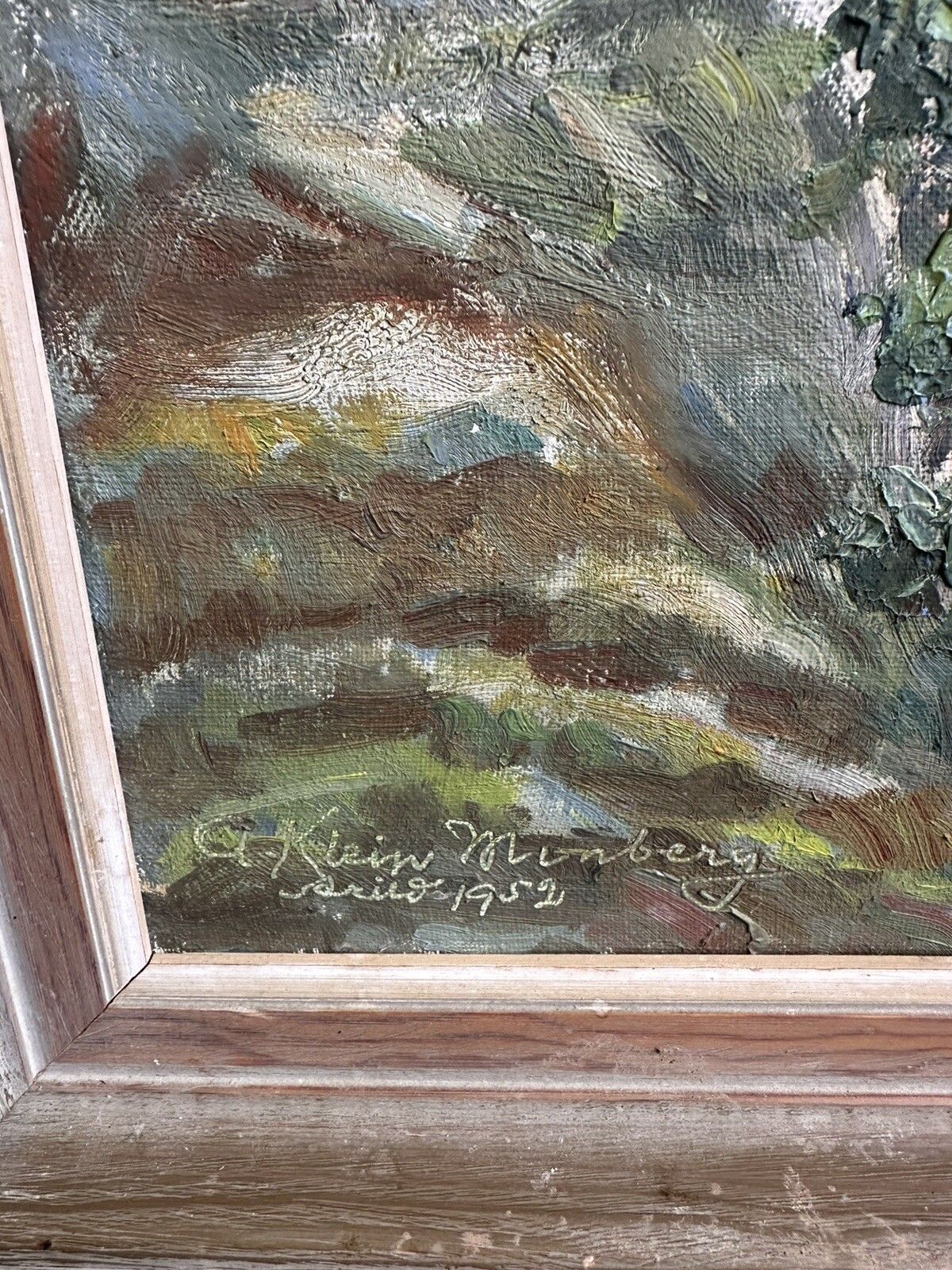 Mid Century 1952 Seascape Landscape Oil Painting  Anna Maria Klein Monberg photo for sale