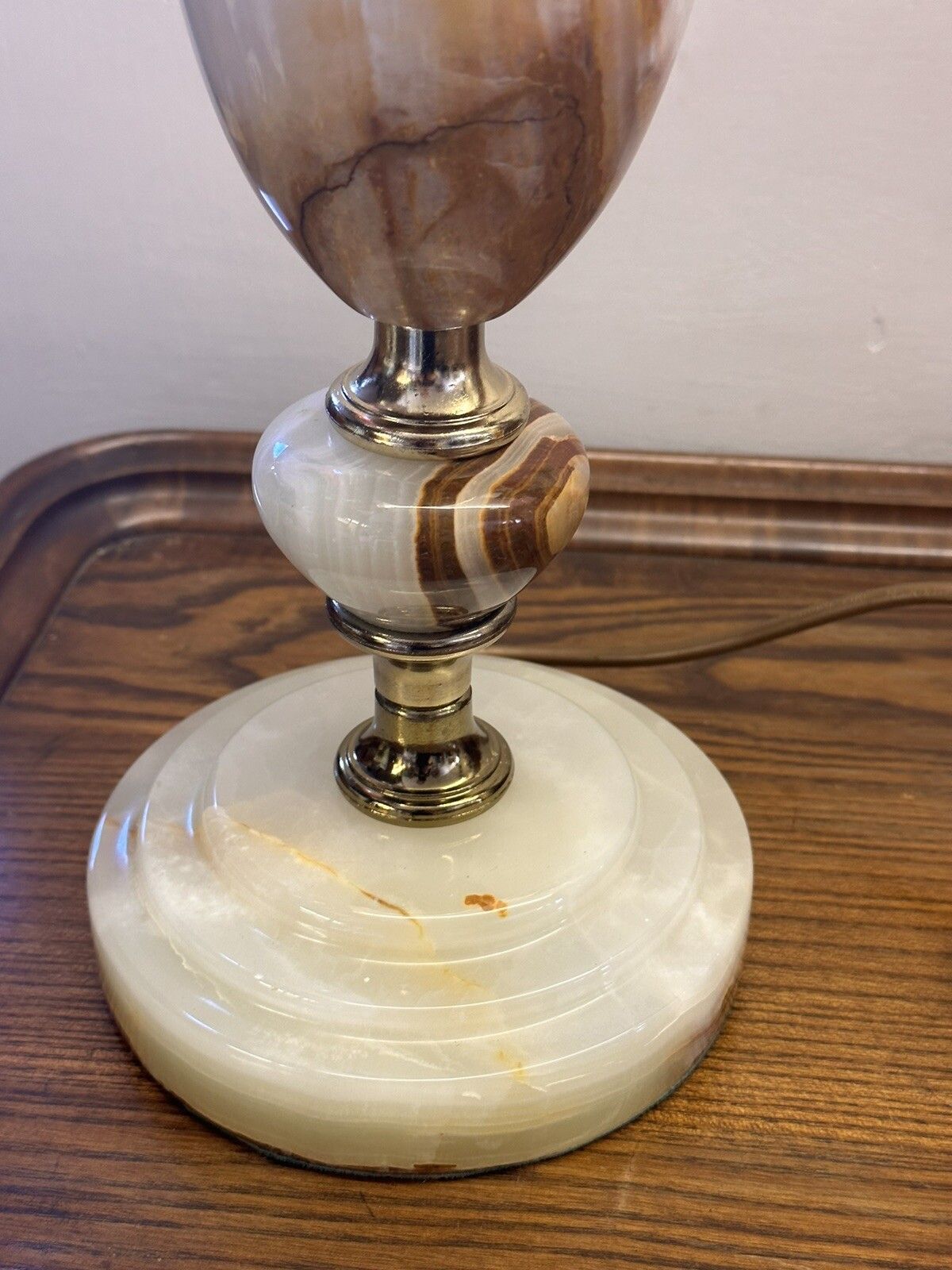 Mid Century Hollywood Onyx Marble Lamp  Italian Top Quality photo for sale