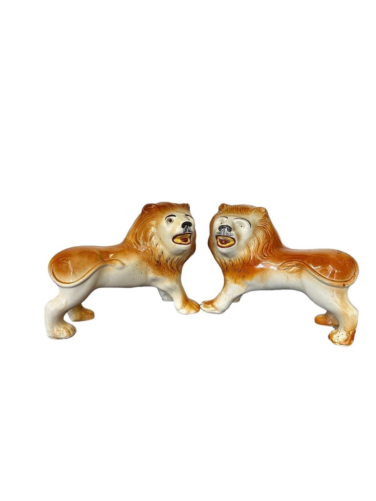 Pair Of Extra Large Sadler Burslem England Staffordshire Lions photo for sale