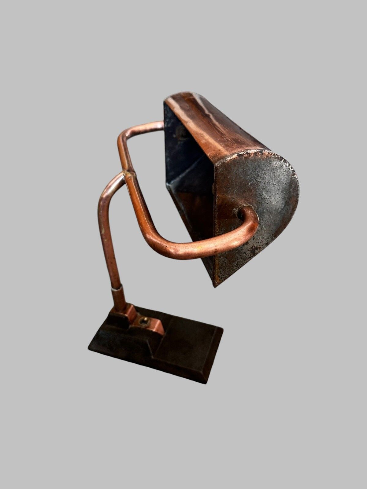 1920’s Copper And Brass Bankers Desk Lamp photo vintage