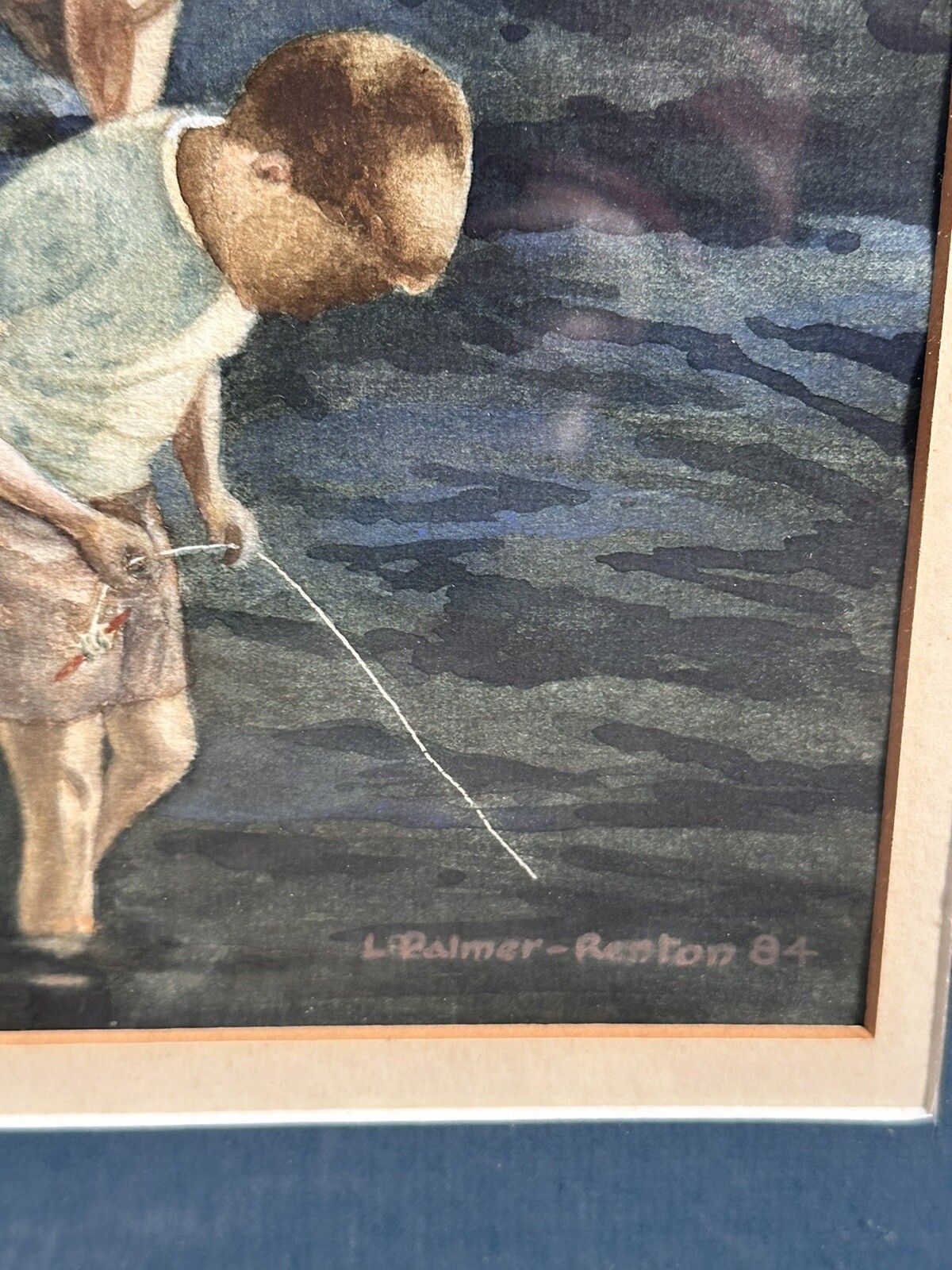 Original Watercolour Signed Elmdon Park Solihull “ Water Babies” 63cm By 47cm photo for sale