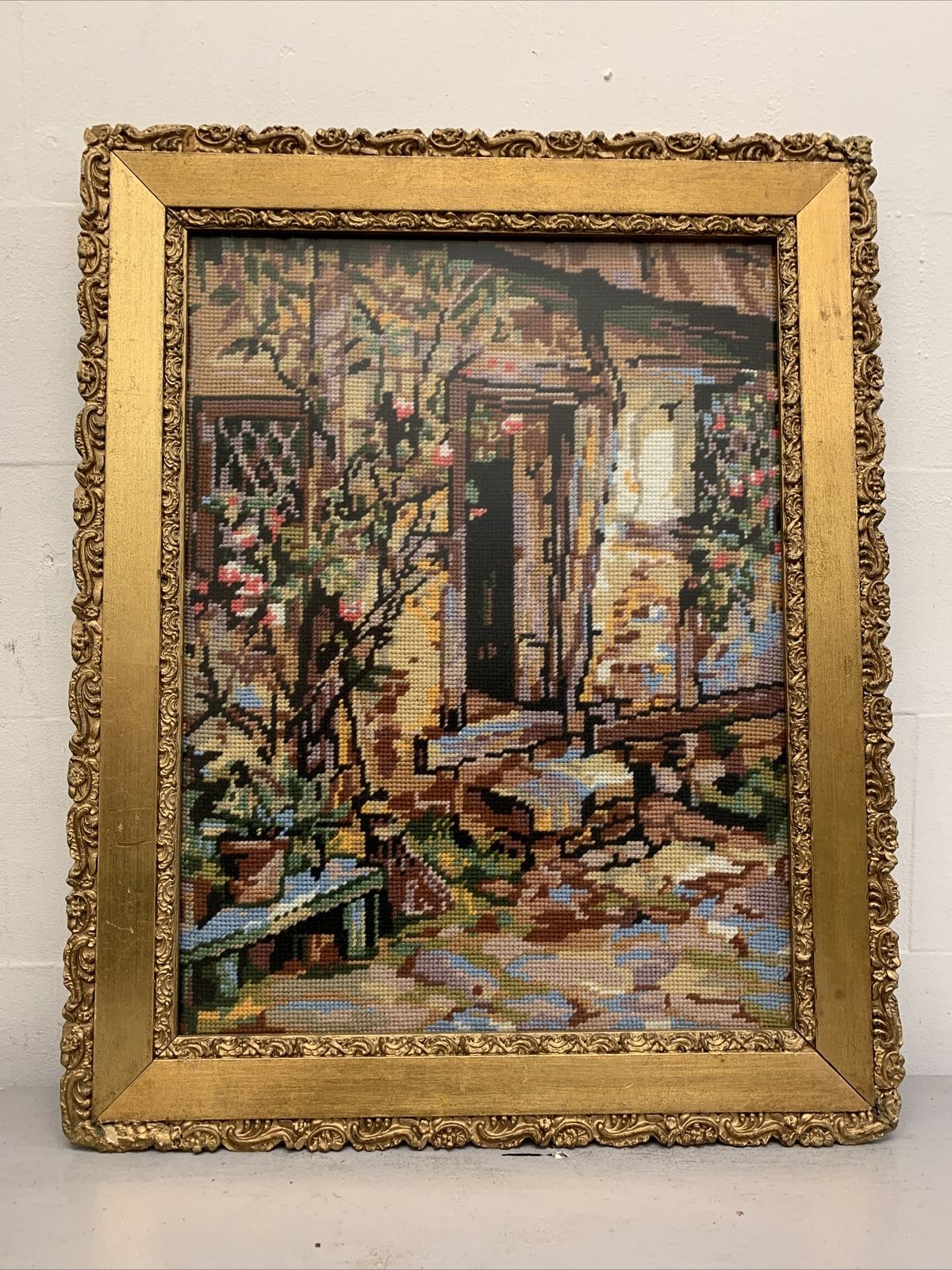 Antique Gilt Wooden Framed Tapestry Charles Edward Wilson 56cm By 45cm photo furniture