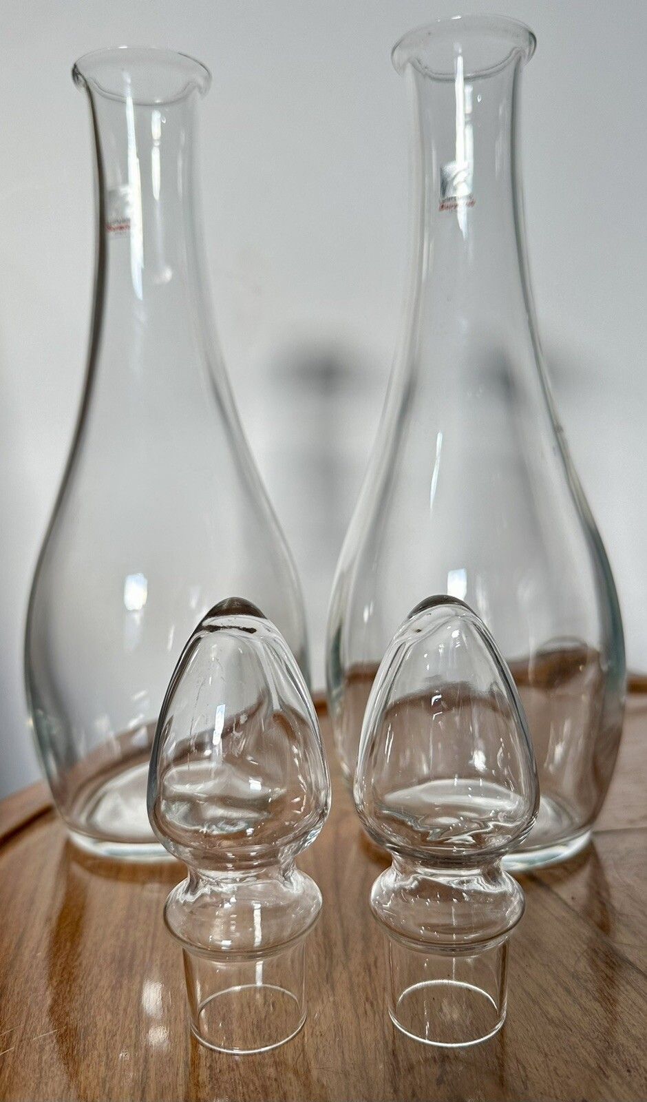 Pair Luigi Bormioli Light & Music Giotto Blown Crystal Glass Decanter / Carafe photo Home Decor