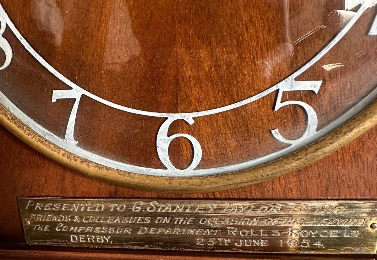 Smiths Sectric Mantle Shelf Clock  Rolls Royce Interest Plaque. photo for sale