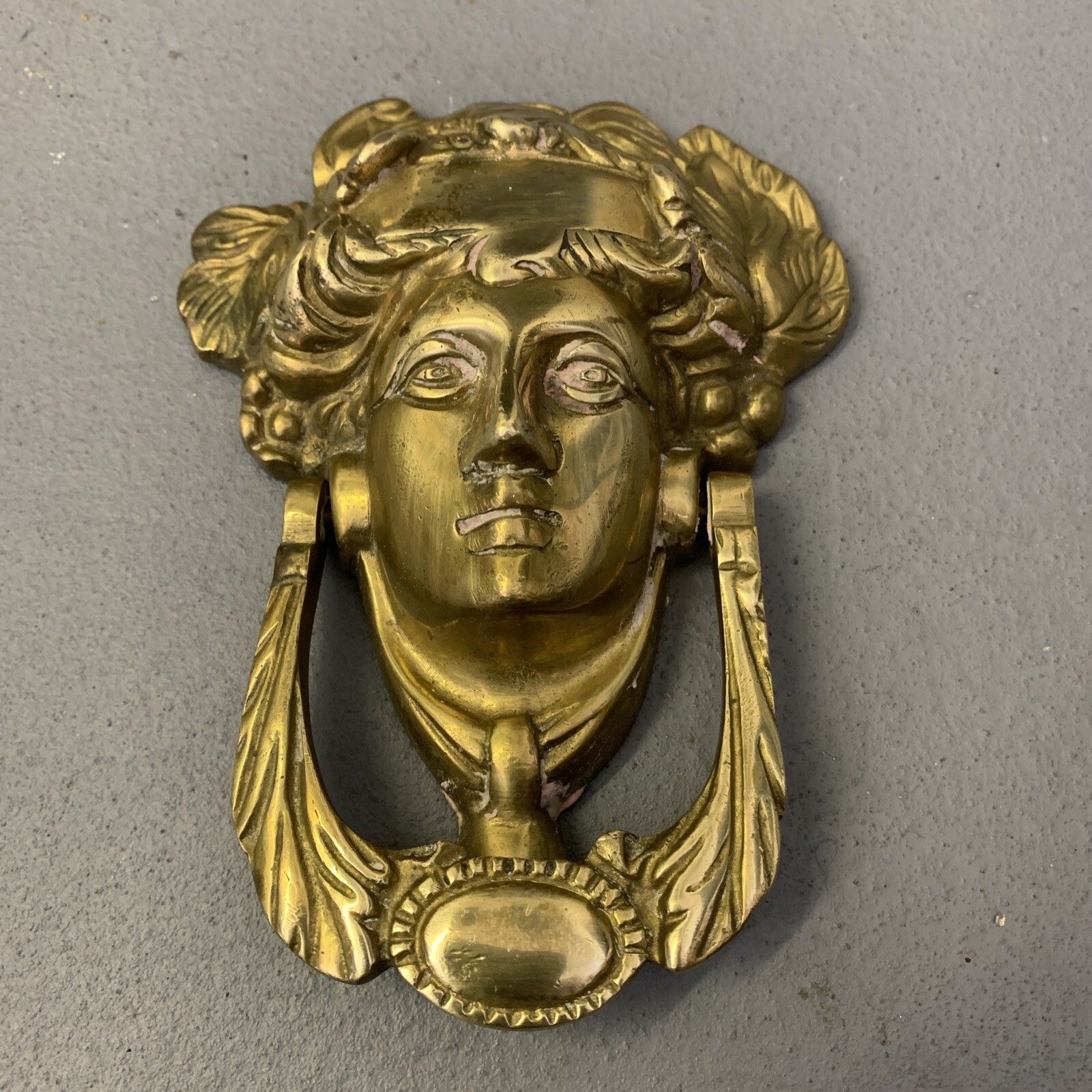 Antique Victorian Georgian Style Medusa Solid Heavy Brass Front Door Knocker photo furniture