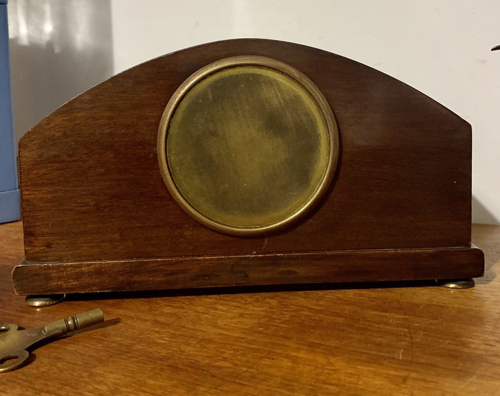 photo for sale Antique Edwardian French Inlaid Domed Pillar Mantle Clock Mechanical Stunning￼