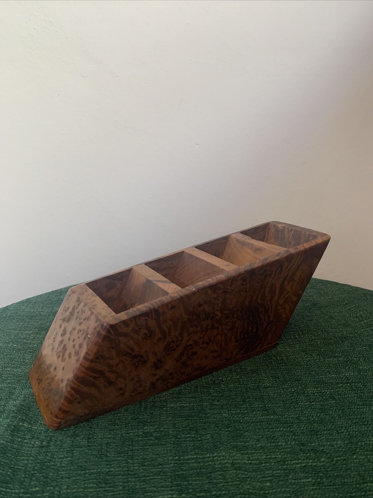 Antique Art Deco Exquisite Burr Walnut Pen Stand Desk Prop ￼ photo for sale