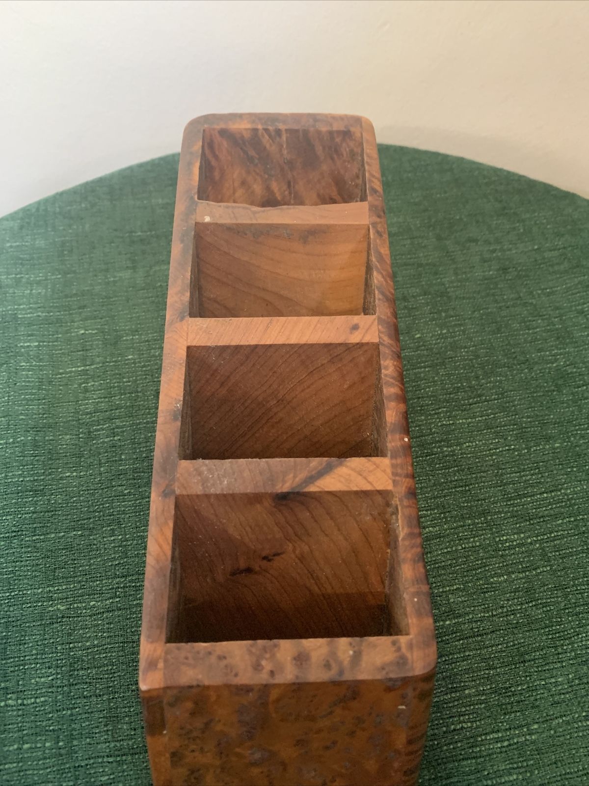 Antique Art Deco Exquisite Burr Walnut Pen Stand Desk Prop ￼ photo 60.0