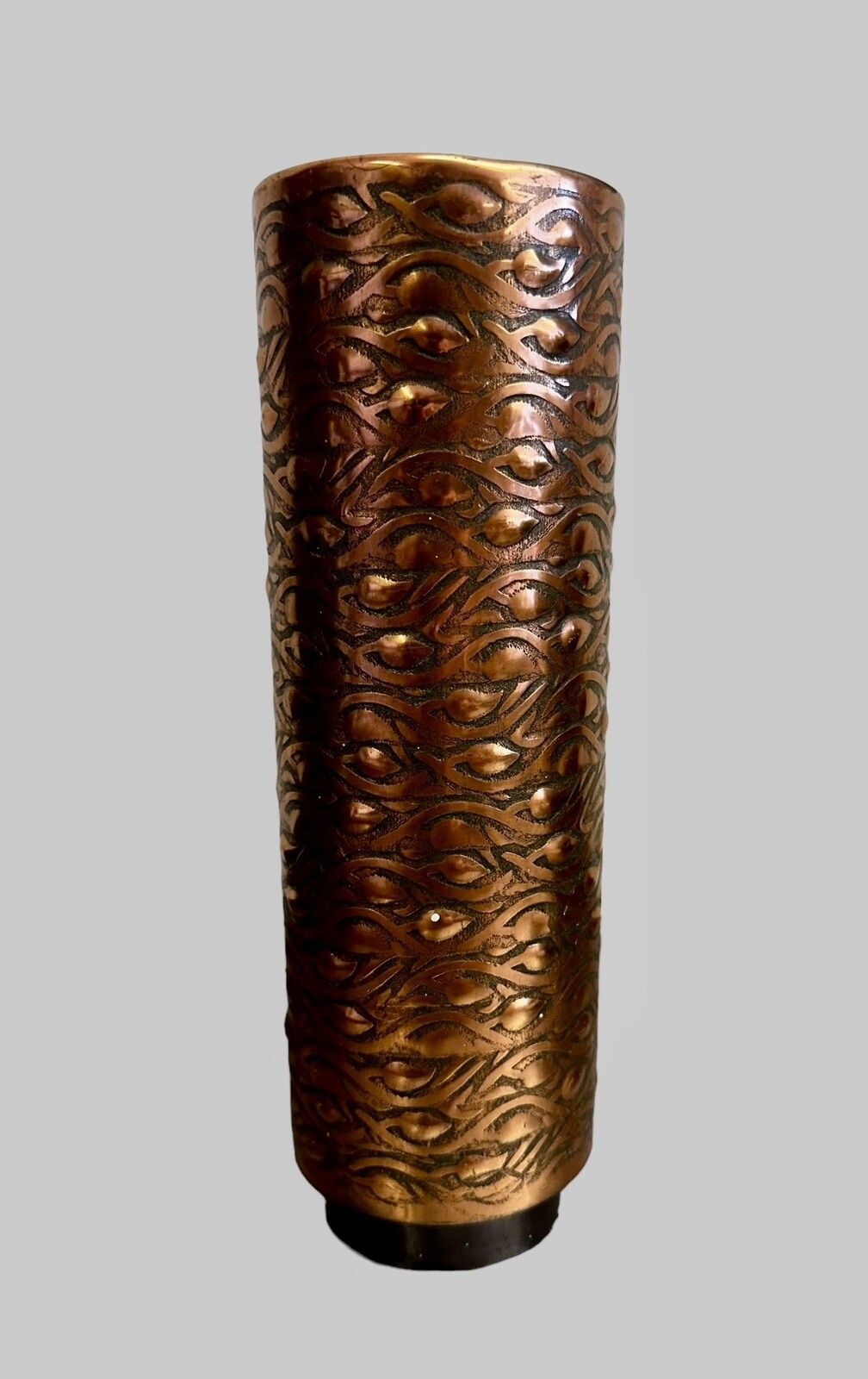 Brutalist Copper Vase Cylinder Mcm Vtg Scandi Scandinavian Axel Salto Style 70s photo furniture
