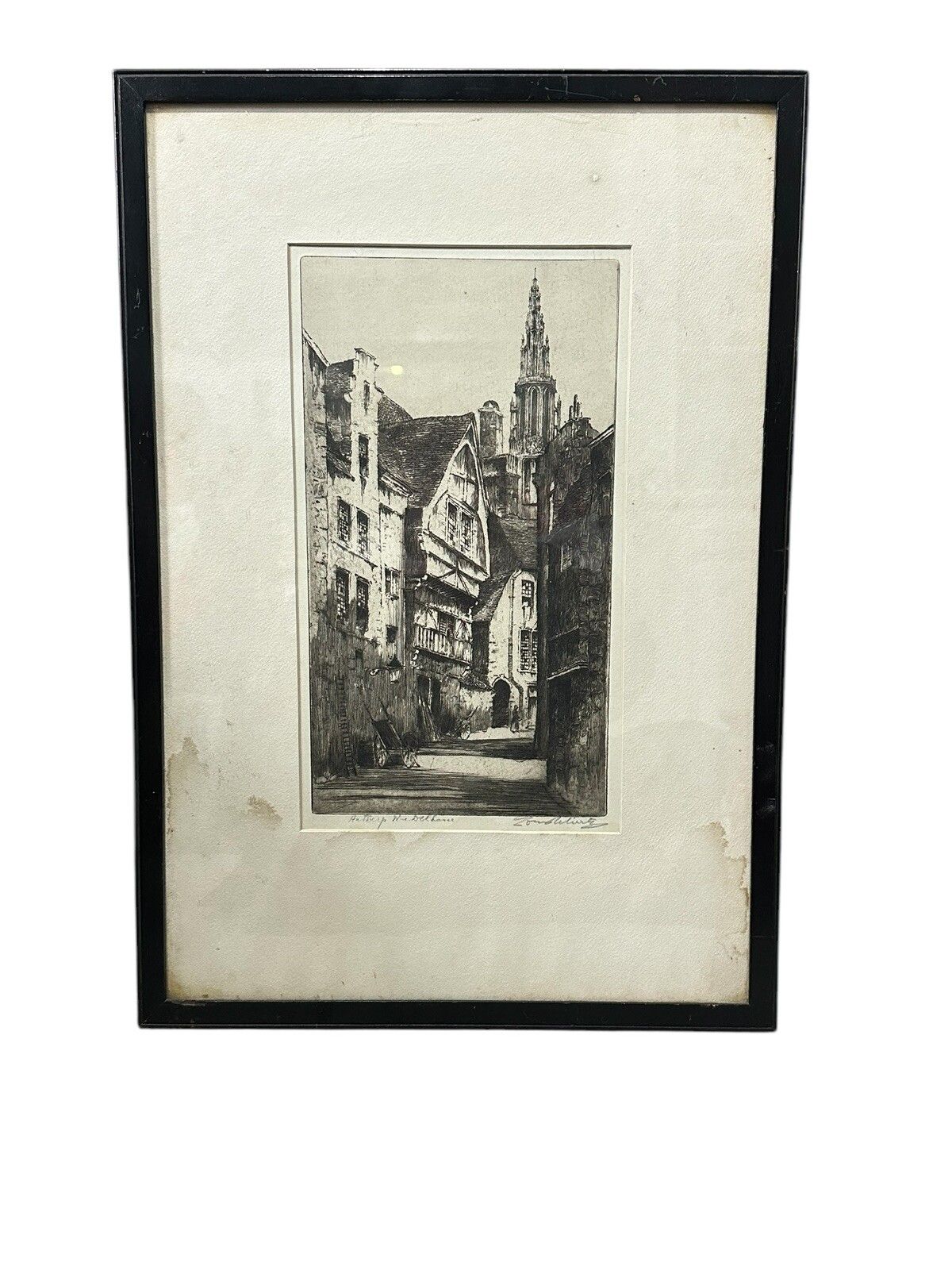 Louis Whirter (1873 1932) Early 20th Century Etching, Antwerp