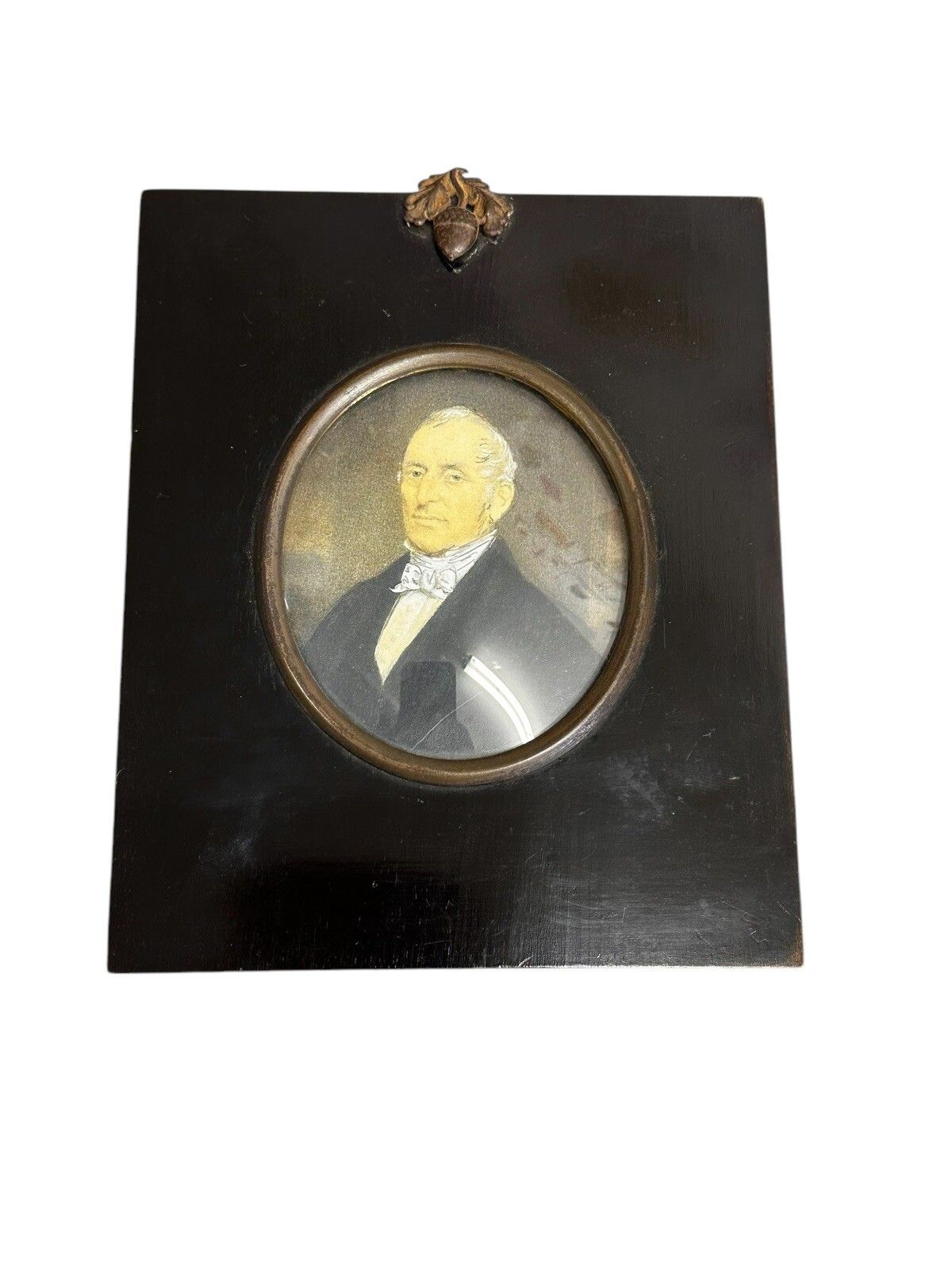 A Miniature Framed Portrait Print Of Wellington, 19th Century Frame.