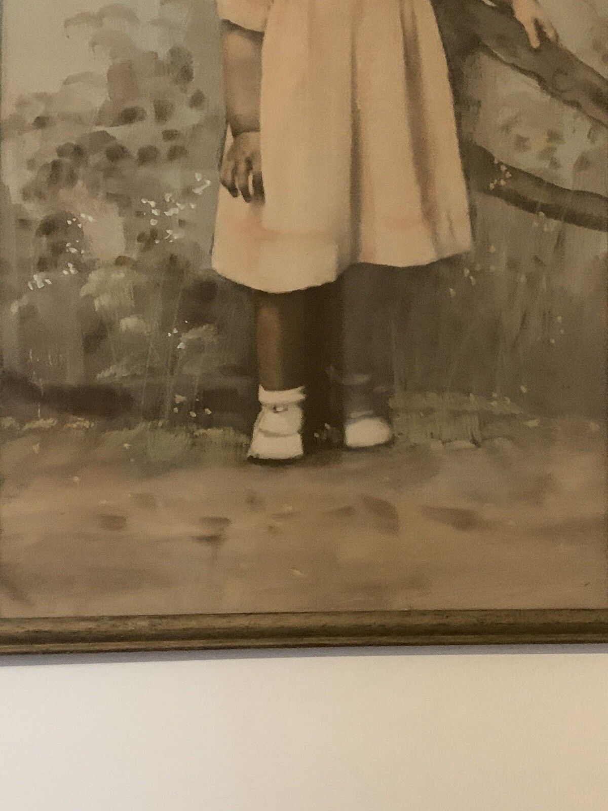 Original 19th Century Painting Portrait Child  Named Patricia Alabaster photo Art