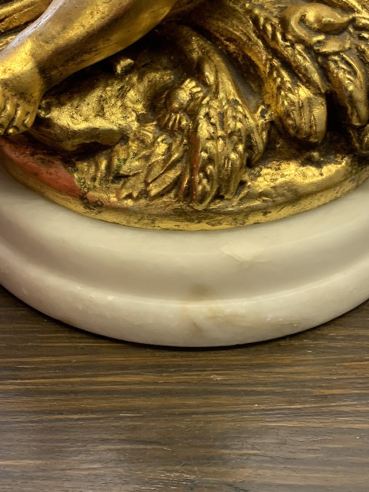 Mid Century 70’s Hollywood Marble And Gold Gilt Cherub Cupid Lamp Putti photo buy