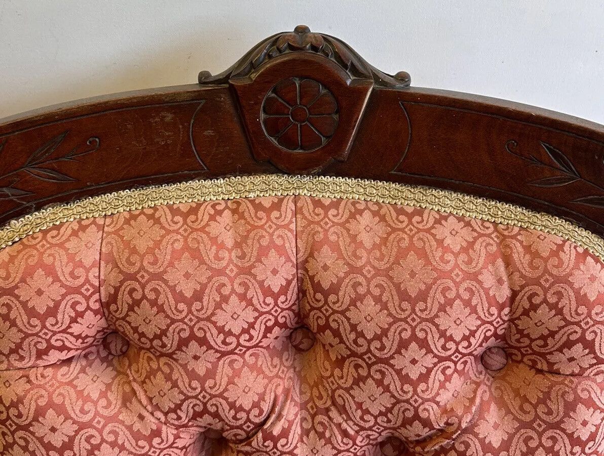 Antique Victorian Upholstered Armchair And Foot Stool photo 250.0
