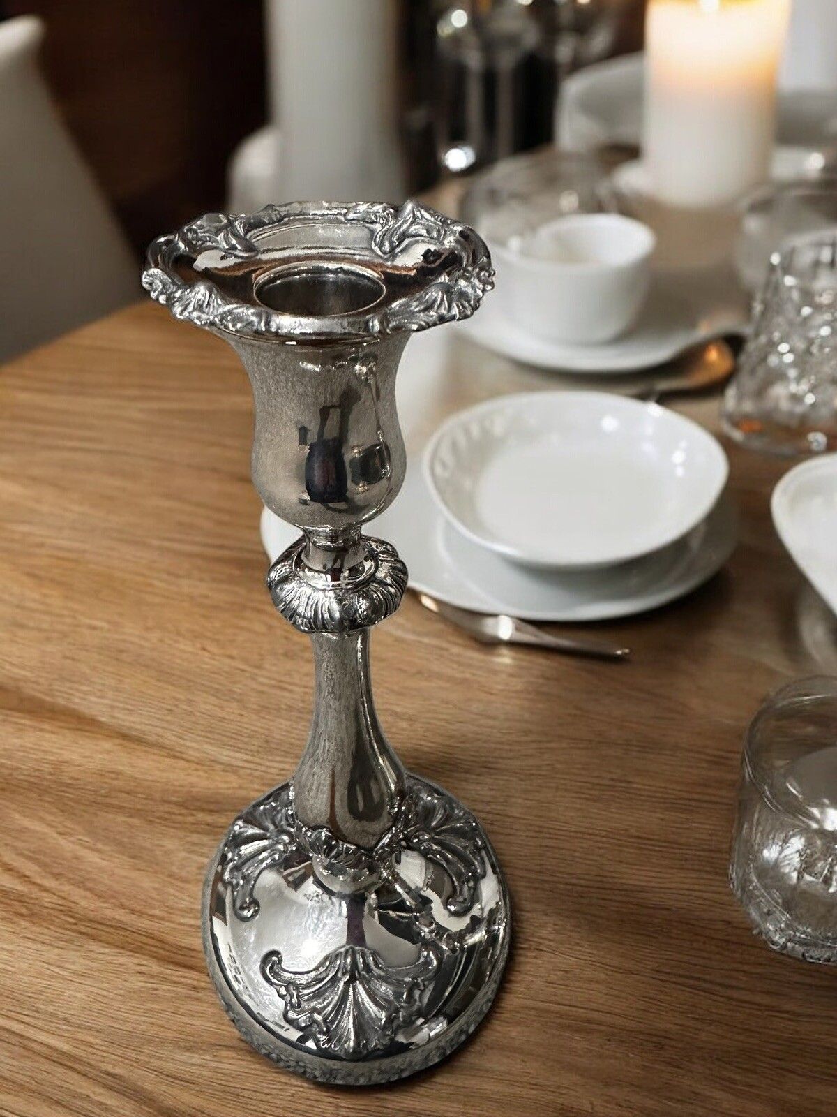 photo furniture C1930’s Pair Of Gorgeous Candlesticks  White Metal On Copper Great Quality