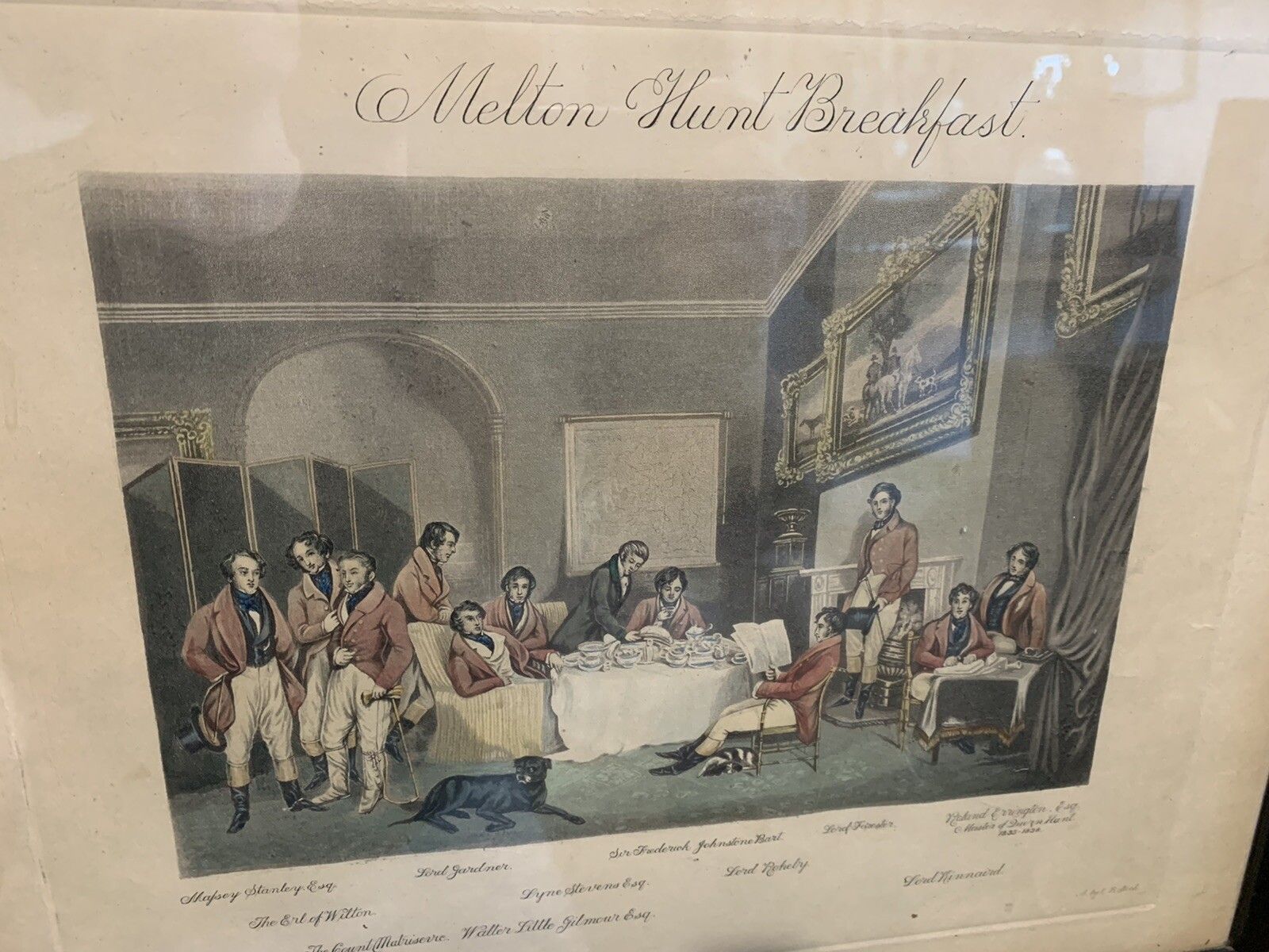 The Melton Breakfast Hand Coloured English Fox Hunting Engraving 38cm By 30cm photo Art