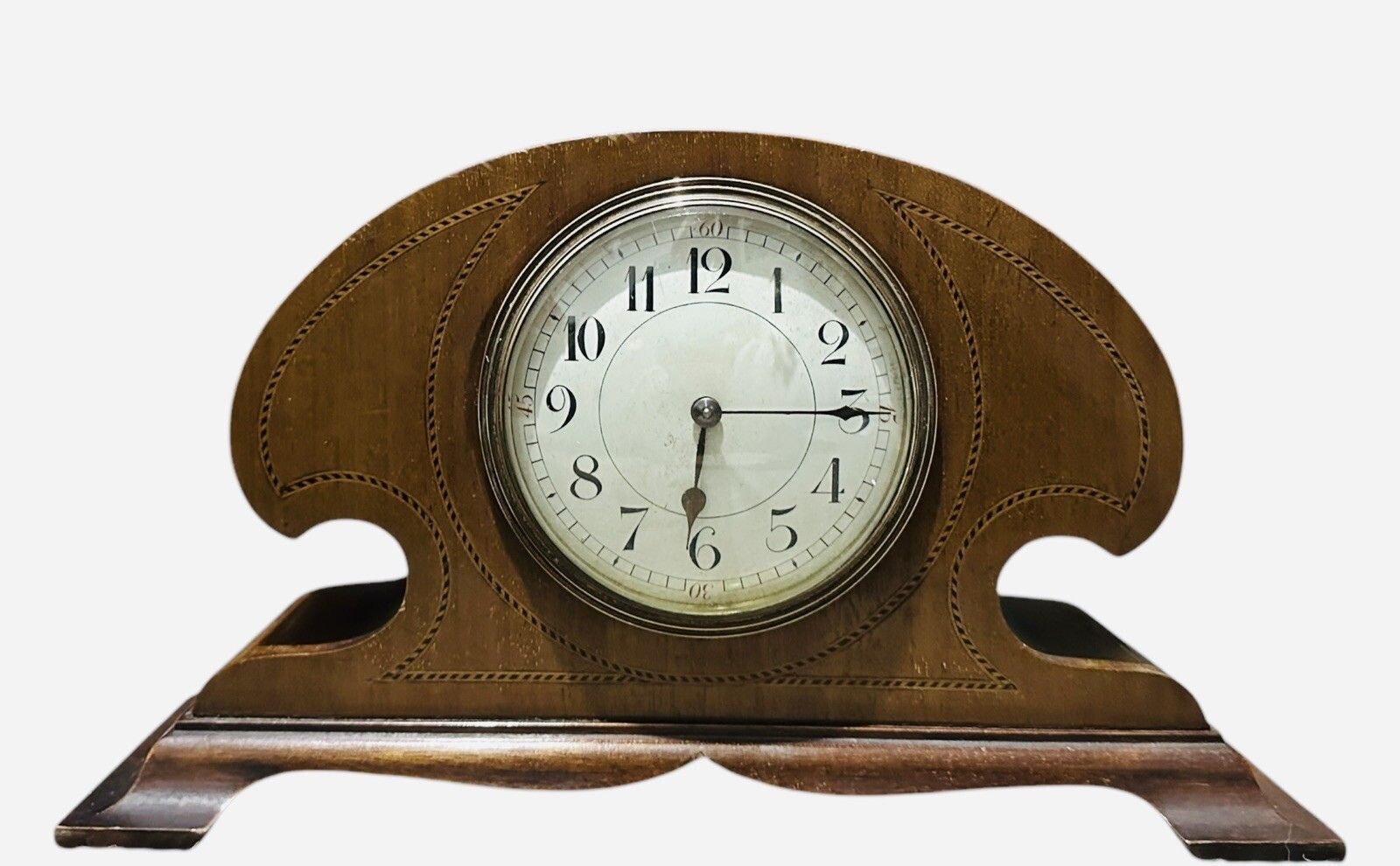 Antique Elegant Edwardian Art Nouveau Inlaid Mantel Clock By Richard & Co C1890 photo for sale