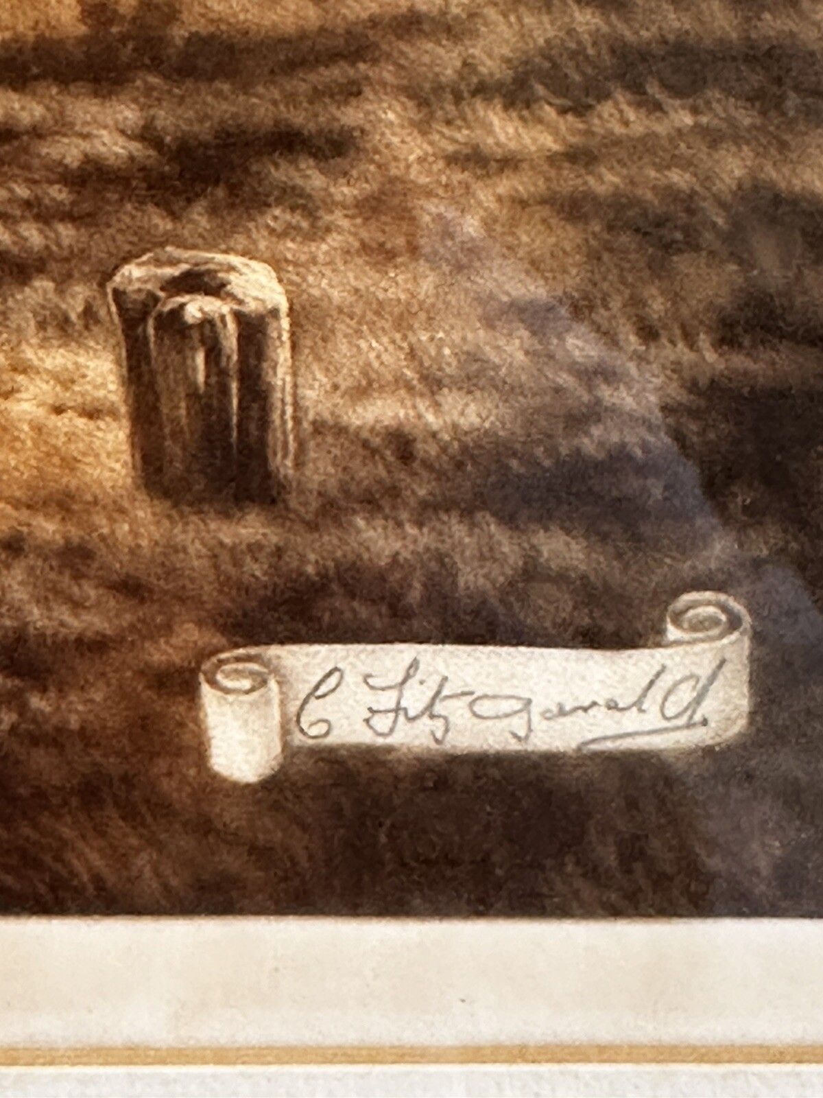 Original Dedham Mill Mezzotint C Fitzgerald After  John Constable Proof Signed photo Art