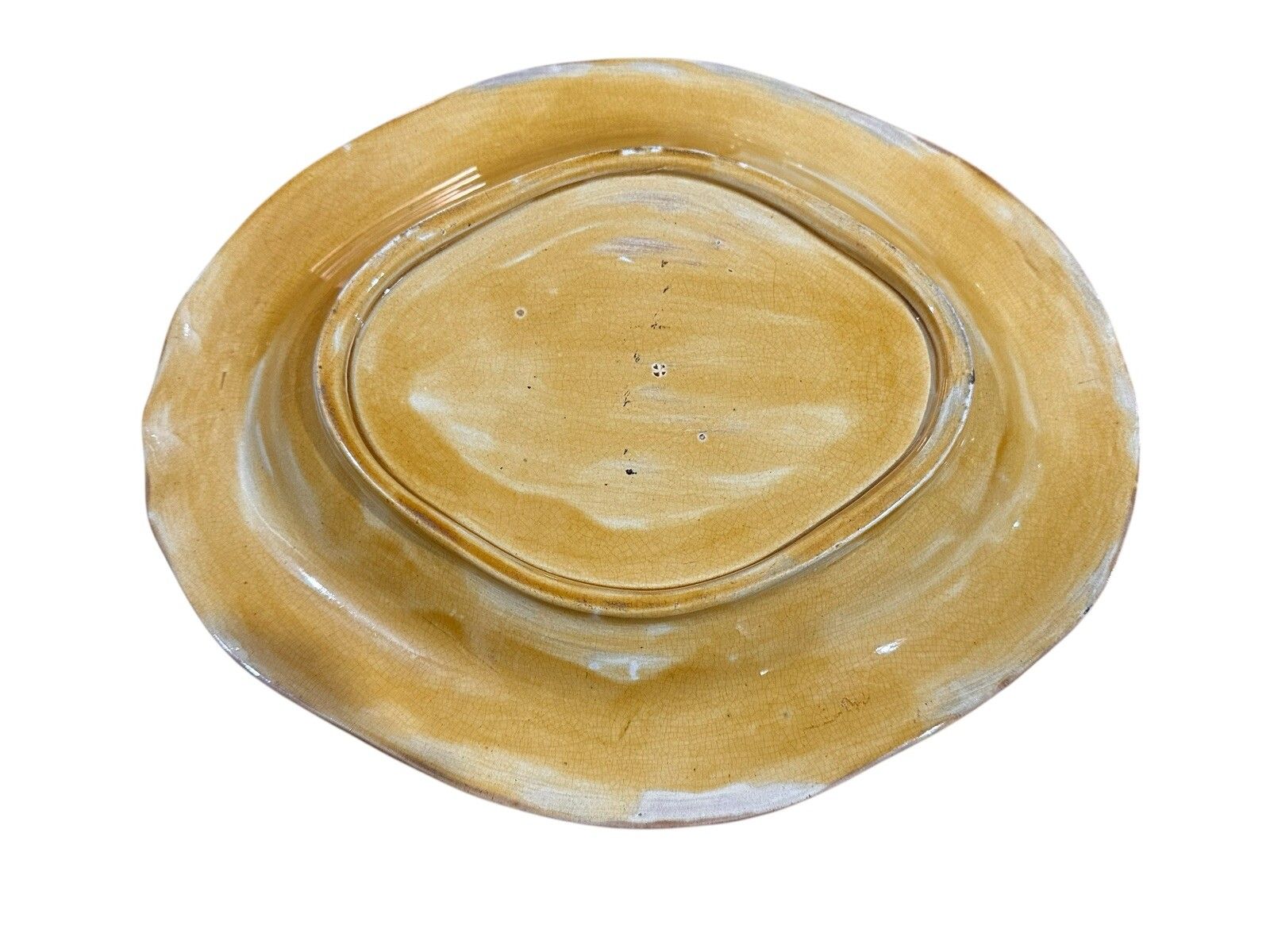 Antique Majolica Large Oval Platter, “Give Us This Day Our Daily Bread” photo for sale