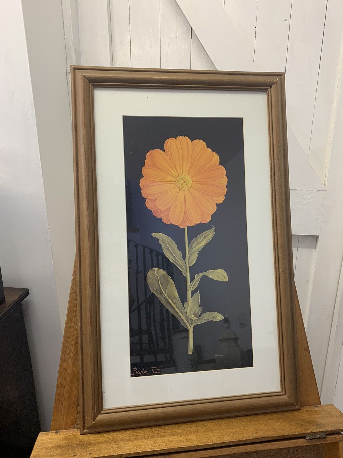 Vintage Barbara Tate ( 1927  2009)  "Still Life” Floral Print 70cm By 43cm photo furniture