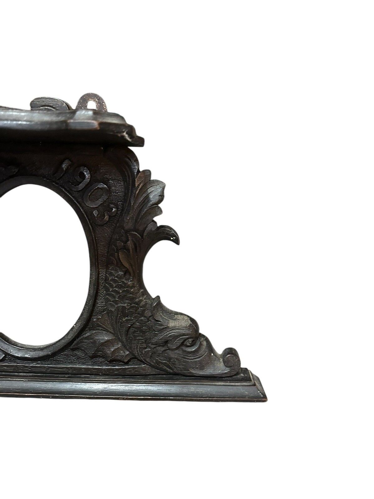 Victorian Carved Wooden Wall Mounted Photo Frame  Shelf Carved Fish Jacobean photo furniture