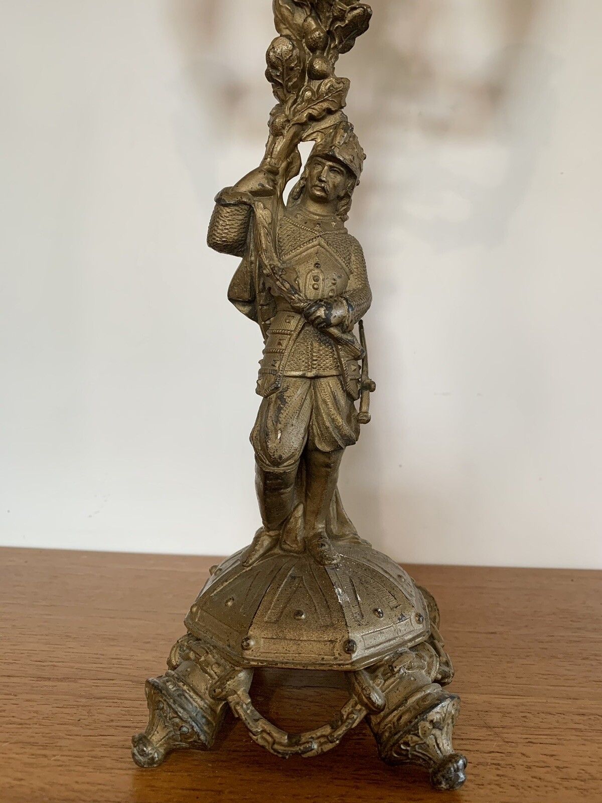 Antique Gilt European 19tn Century Large Three Arm Candelabra European Soldier photo furniture