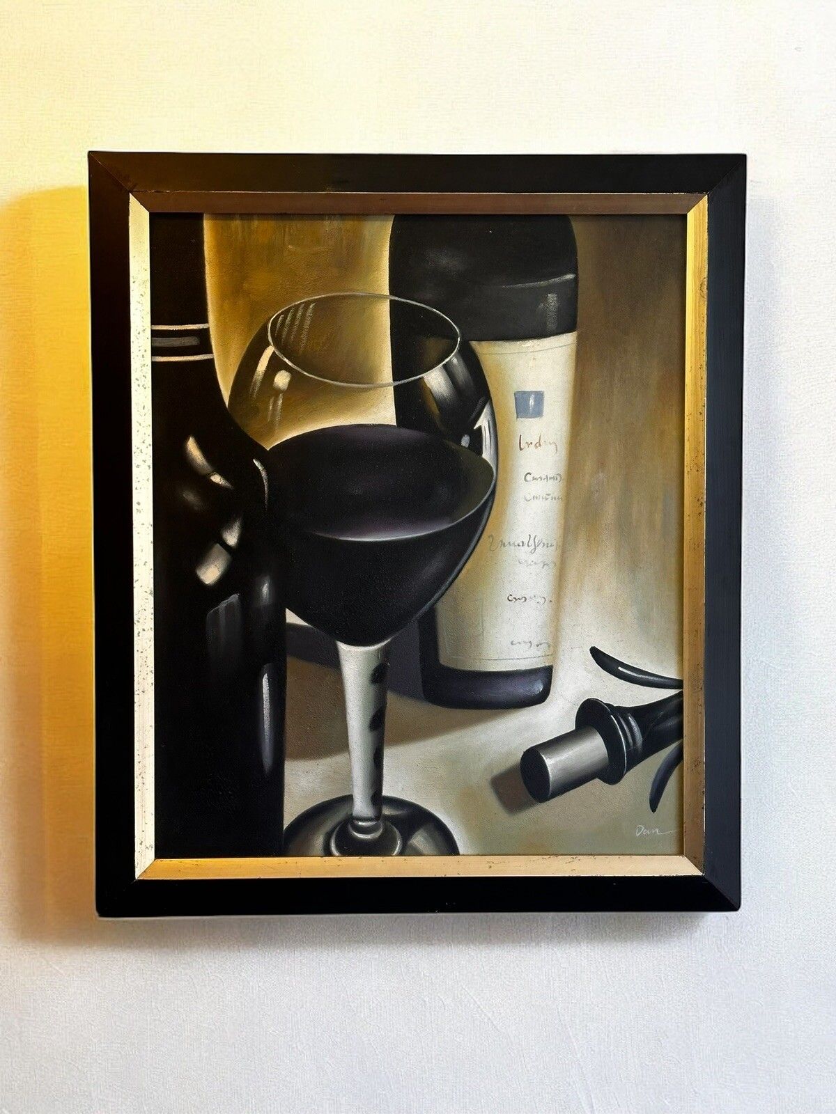 Mid Century 70’s 80’s Wine Painting Original Oil Still Life  71cm By 61cm Signed photo furniture