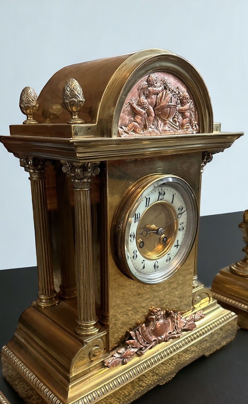 Outstanding French 19th Century Architectural Garniture Mantle Clock By L. Marti photo furniture