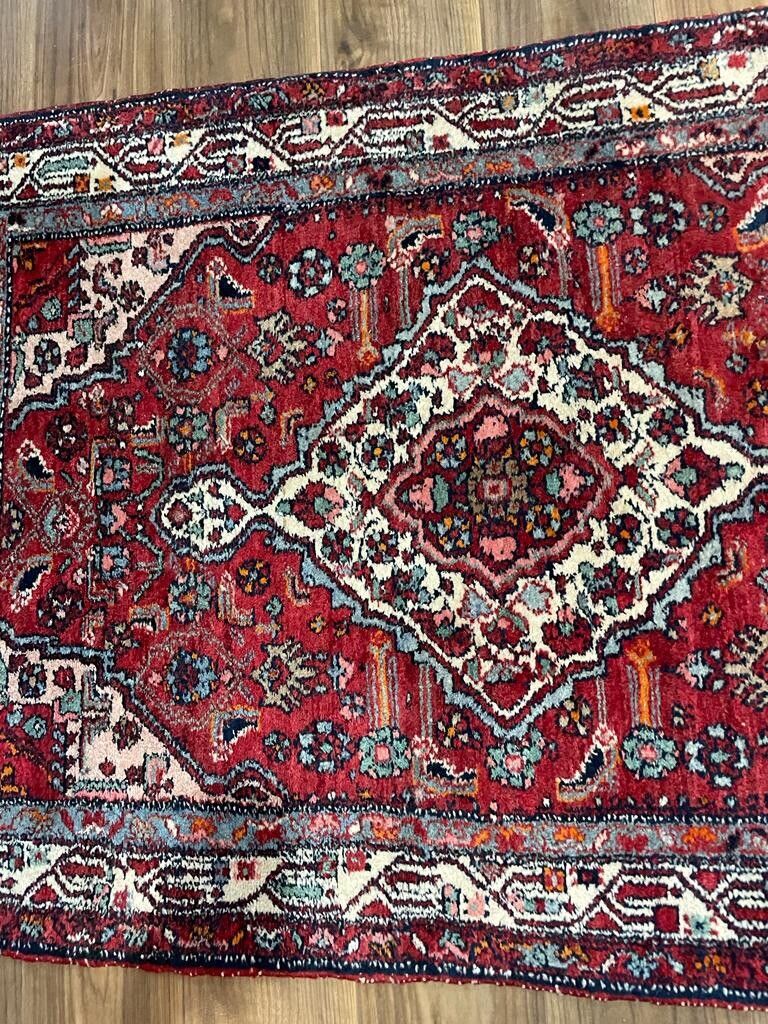 Vintage  Antique Eastern Traditional 100% Wool Rug 156cm By 114cm R8 photo Textiles