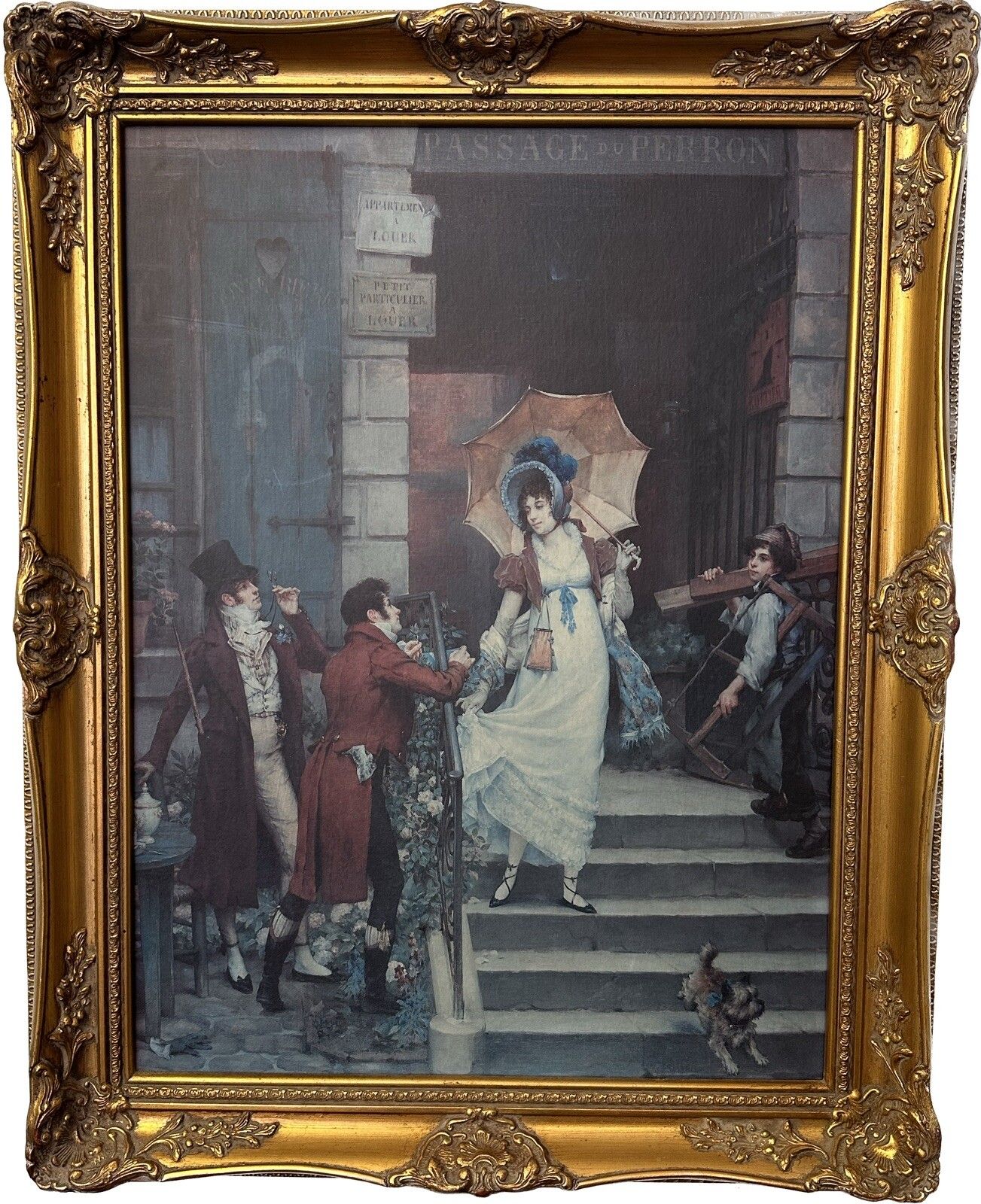 Elaborate Rococo Framed Canvas Print “Would You Do Us The Honour' Pierre Outin.