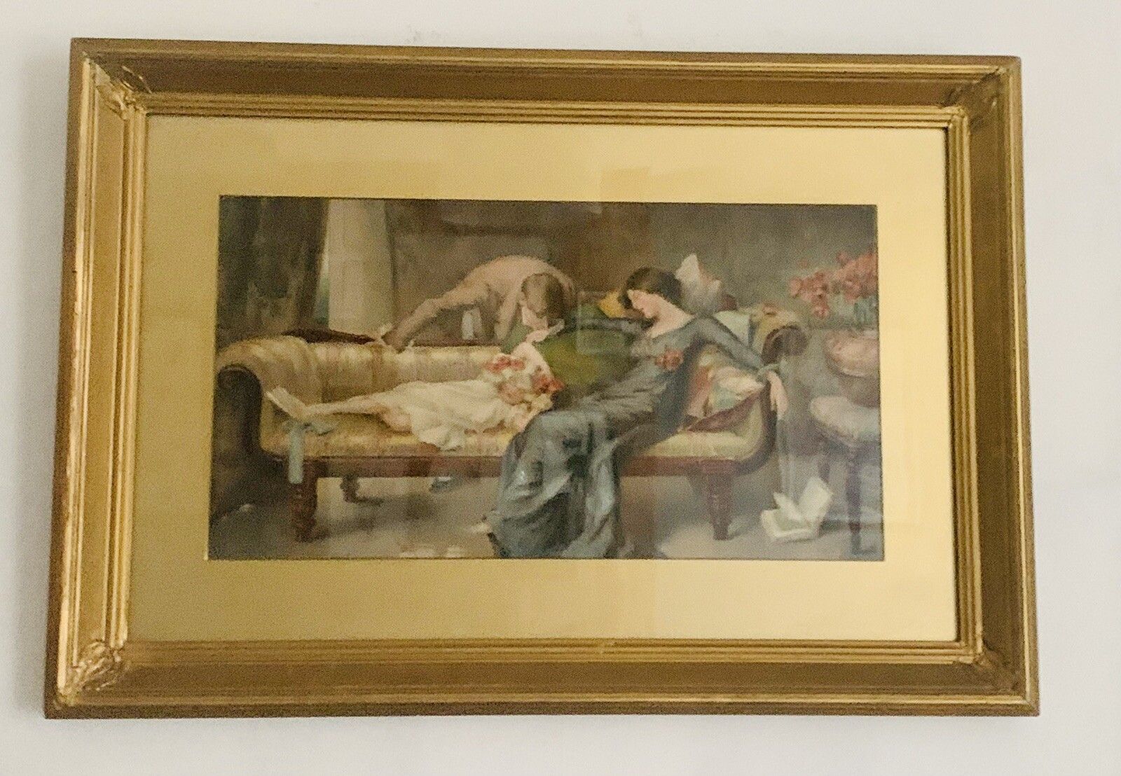 Latge Original Print By M Goodman 1904 Original Franed And Glazed photo furniture