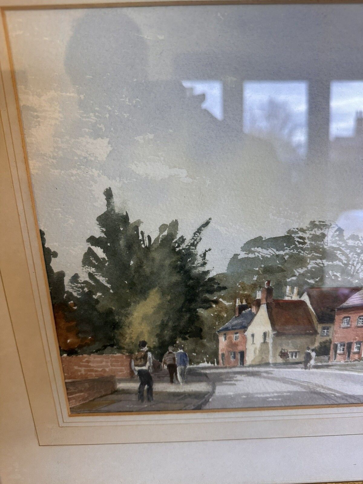 Sheila Richards Signed Contemporary Watercolour Street Architectural Scene photo vinterior