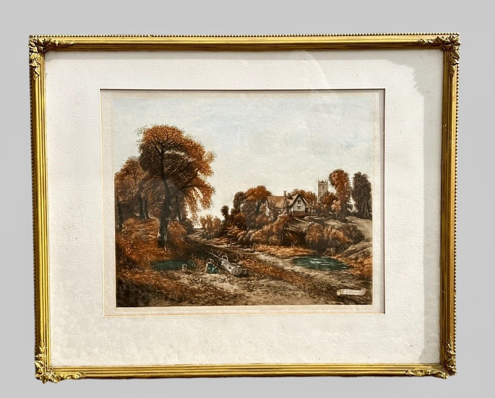 Original Glebe Farm Mezzotint C Fitzgerald After  John Constable Proof Signed