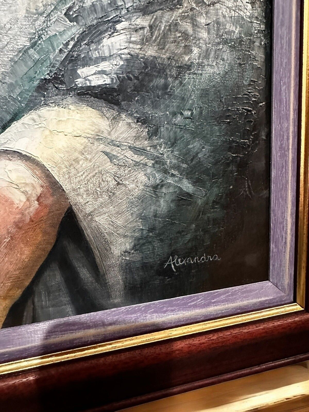 Original Oil Painting On Canvas “The Lovers” Lgbtq Interest Signed 74cm By 41cm photo 395.0