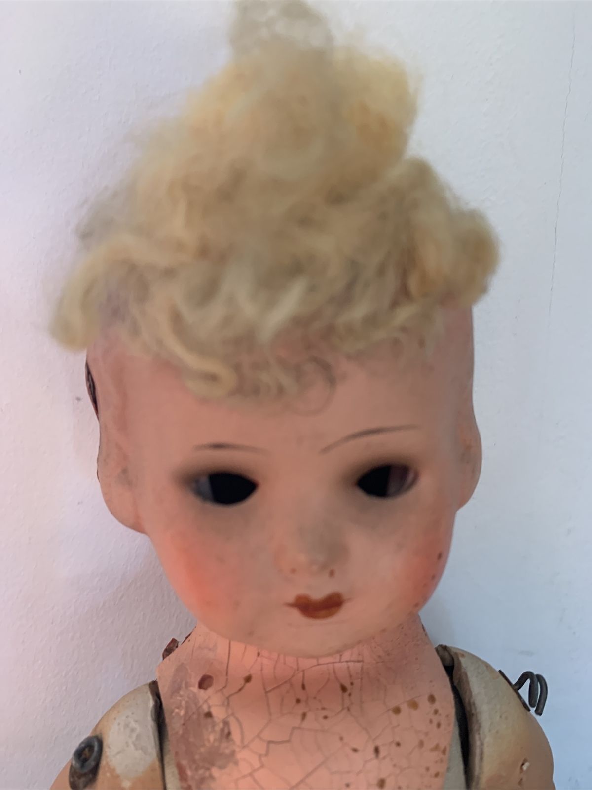 Blonde Haired Antique German Jointed  Doll  10” photo for sale
