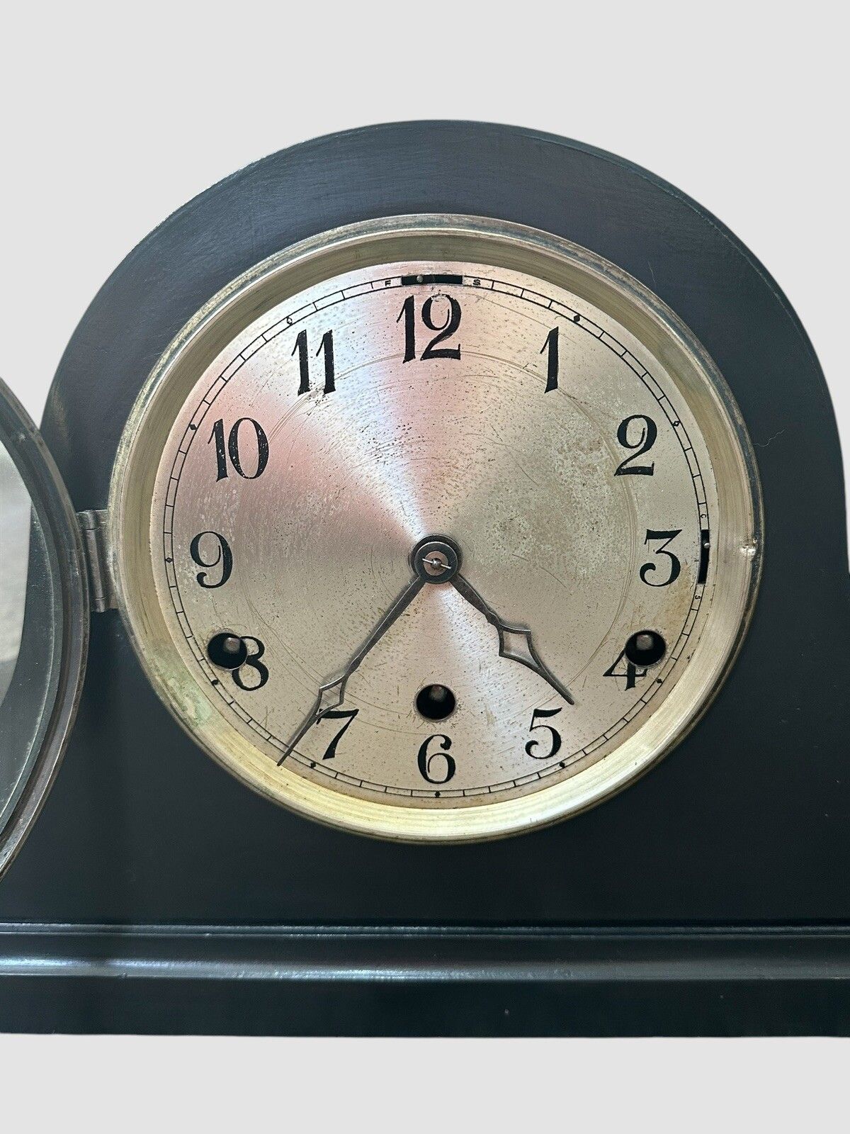 Imposing Ebonised C1930’s “Anvil” Westminster Chiming Clock Working photo for sale