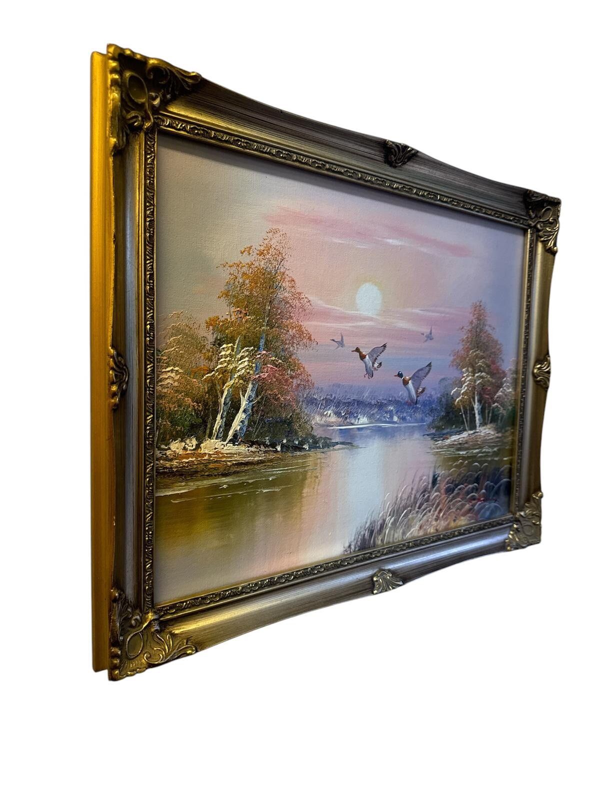 Original Oil On Canavs “Ducks Take Wing" 18.5” By 14.5” Signed By Artist photo for sale