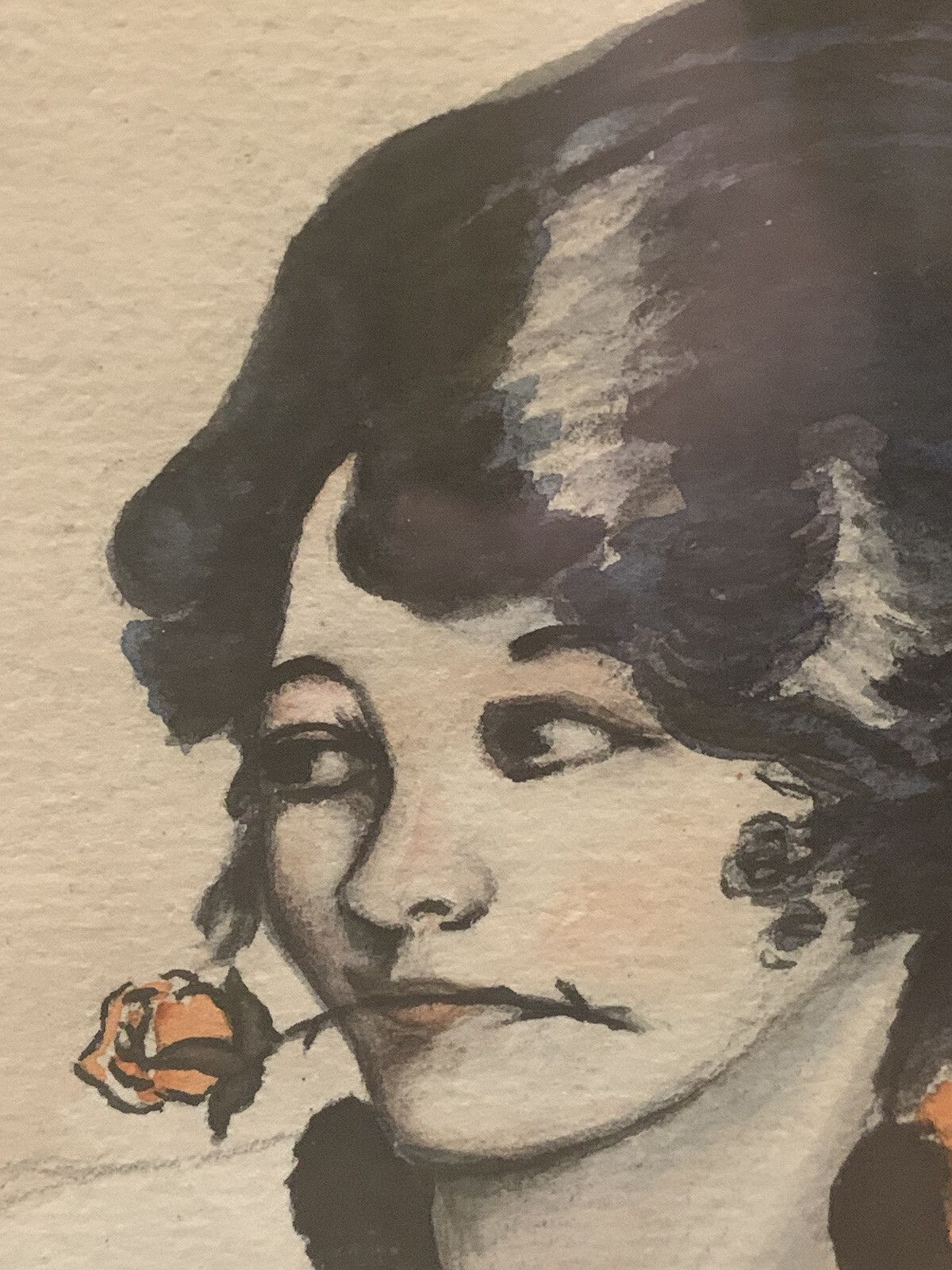 Original 1920s Signed Watercolour Of A Beautiful Lady Framed And Glazed photo 85.0