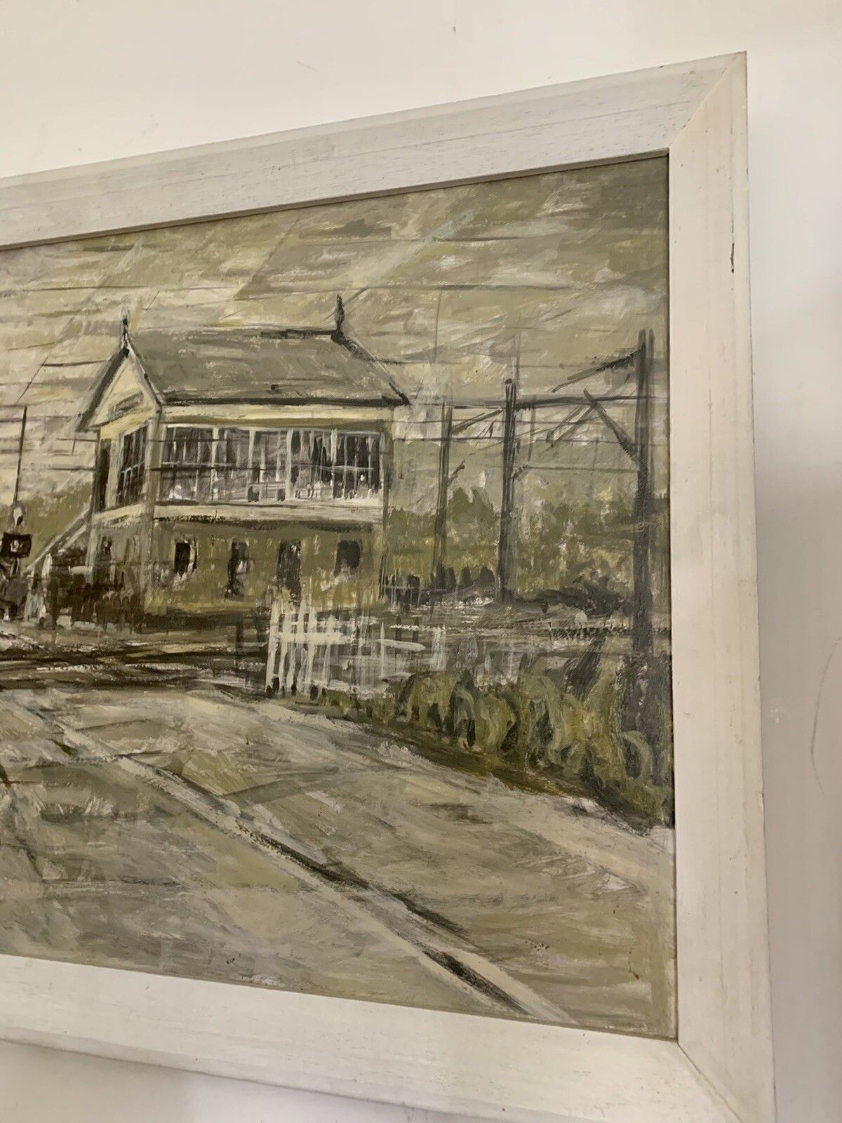 Superb Mid Century 1970’s Original Signed Painting Railway Scene￼ photo buy