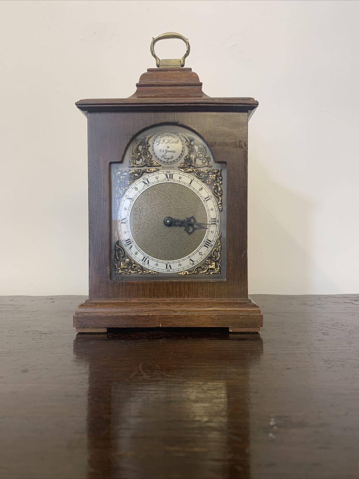 Vintage Quality Tempus Fugit Miniature Mahogany Cased Bracket Clock Mechanical photo for sale