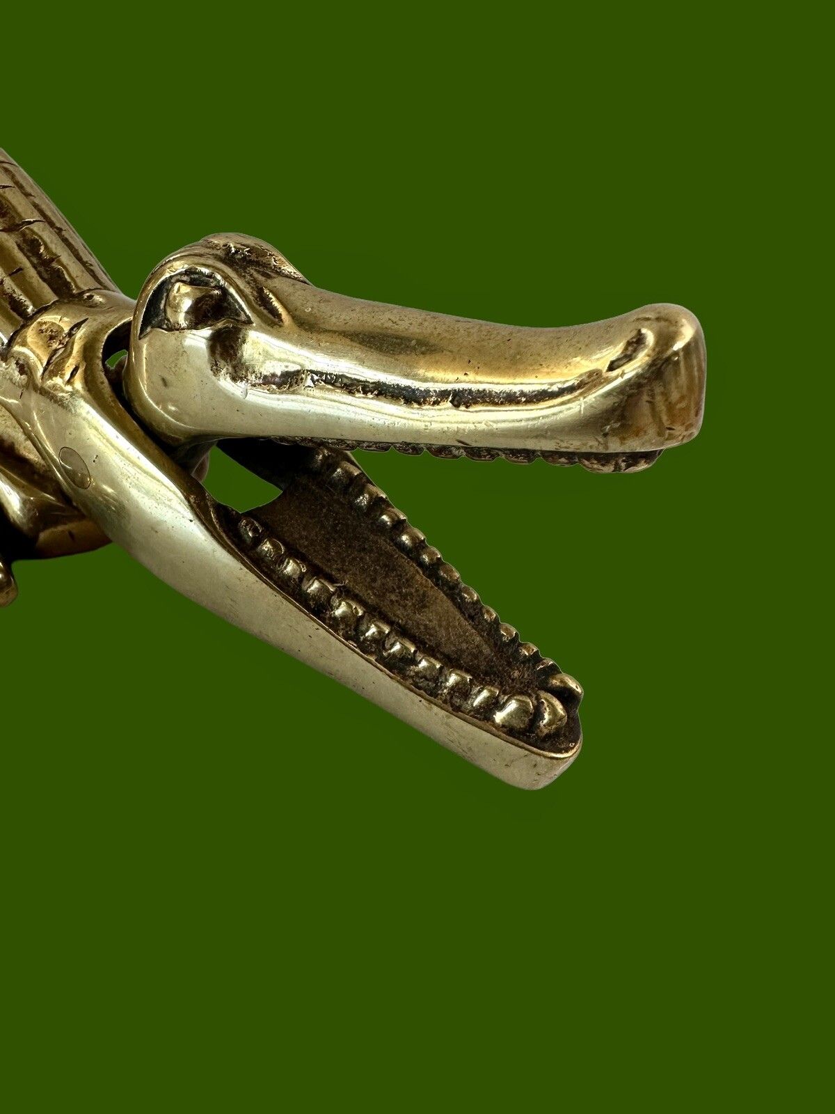 Antique Edwardian Brass Nut Cracker Huge 15 Inches In Length Super Heavy photo 55.0