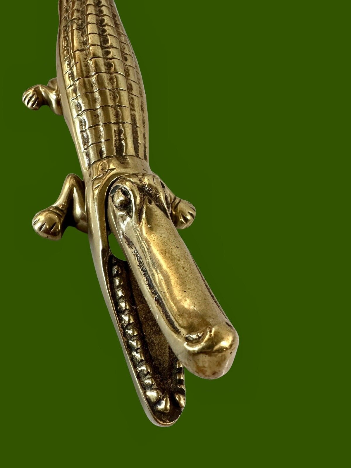Antique Edwardian Brass Nut Cracker Huge 15 Inches In Length Super Heavy photo vinterior