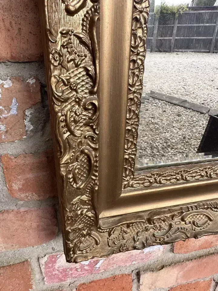 Exceptional Antique English 19th C Gilt Bevelled Mirror 80cm By 60￼Cm photo for sale