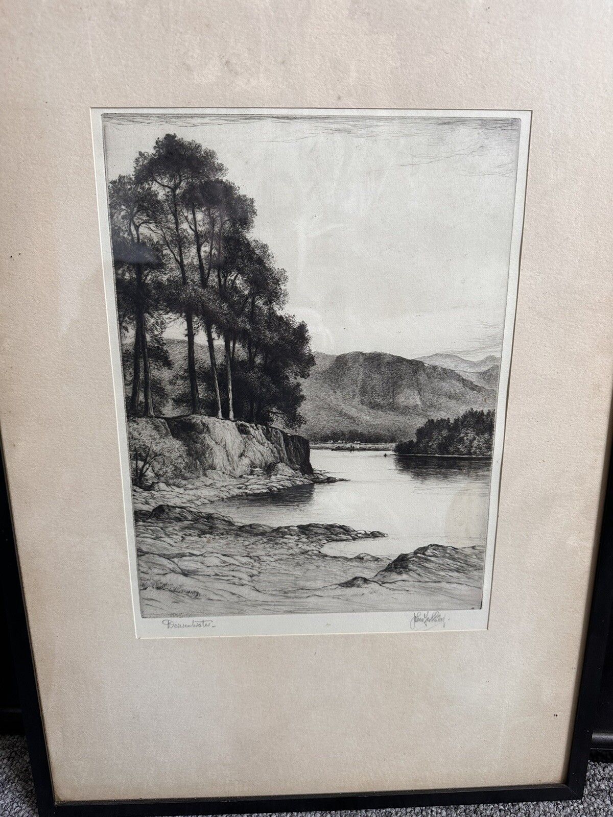John Fullwood Ri Rba (1854 1931) Early 20th C Etching, Derwentwater Signed photo for sale