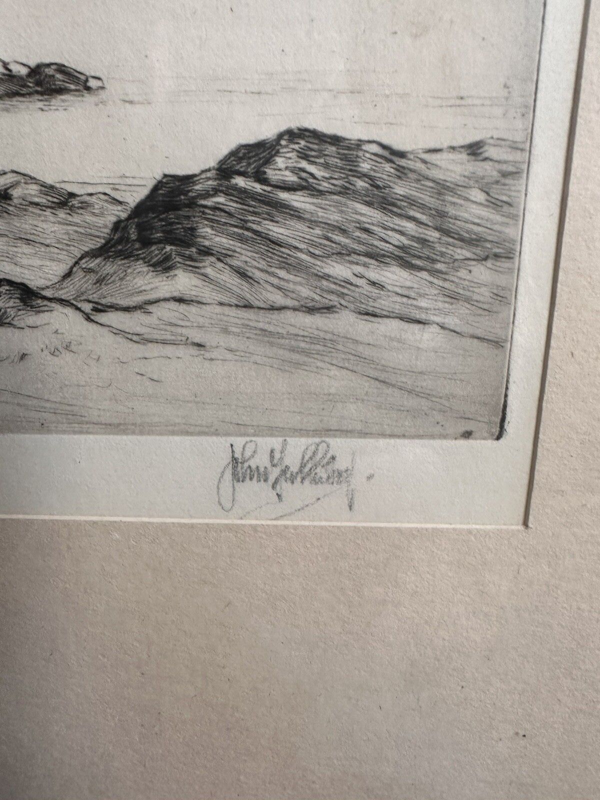 John Fullwood Ri Rba (1854 1931) Early 20th C Etching, Derwentwater Signed photo 95.0