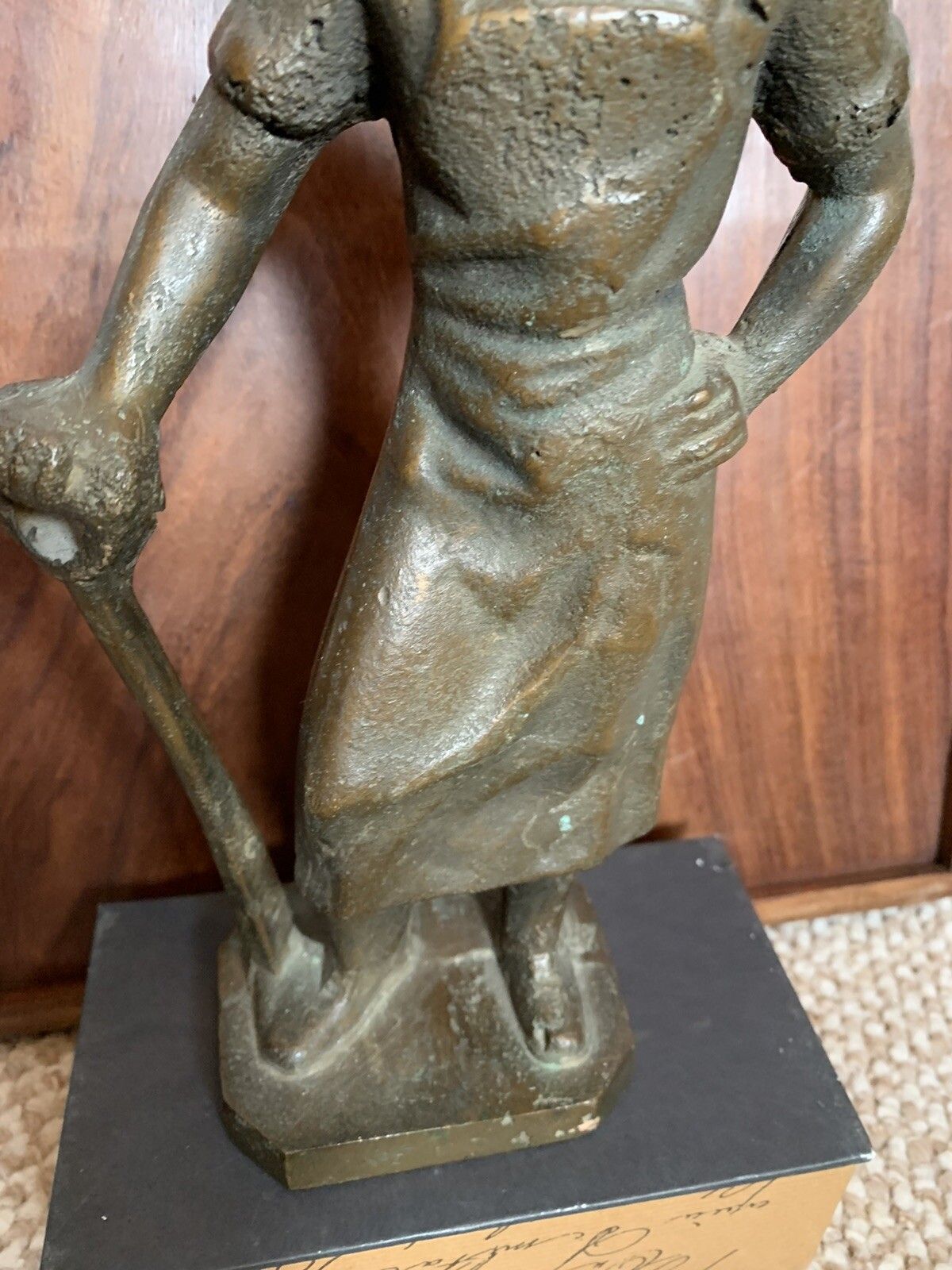 Antique Bronze Figure Statue Of A Blacksmith Very Heavy 28cm photo buy