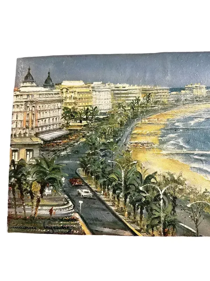 Maurice Legendre   Cannes   Signed Oil Painting On Canvas   C1960’s photo furniture