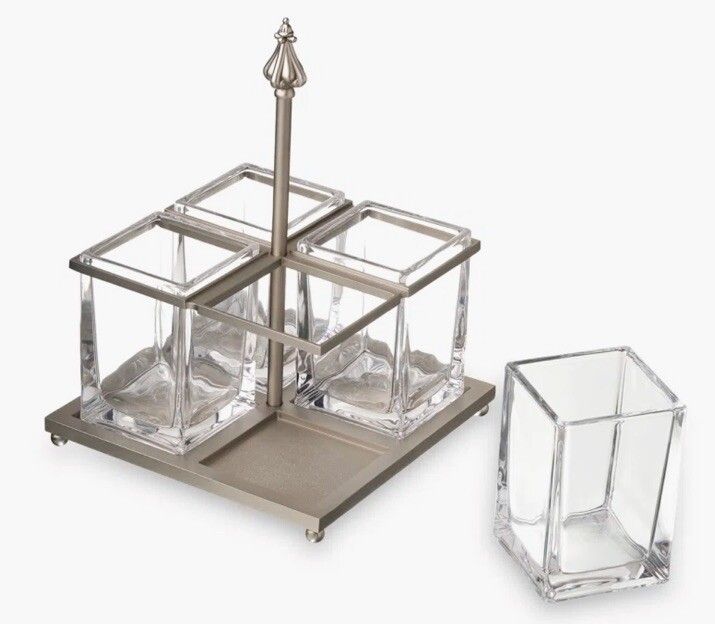 Godinger Flatware Caddy Glass Insert photo furniture
