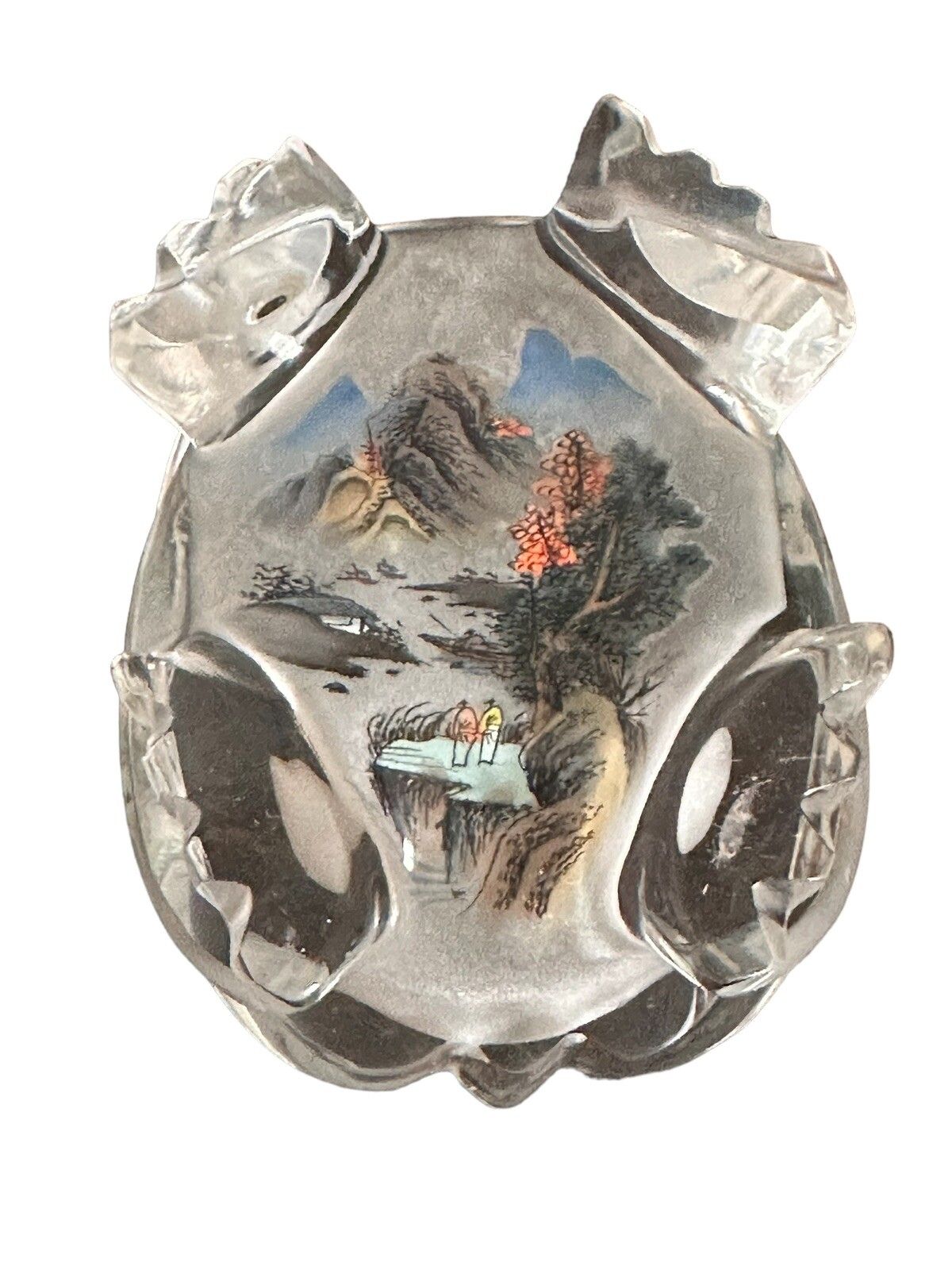 Oriental Reverse Glass Painting Snuff Perfume Bottle In The Form Of A Turtle photo for sale